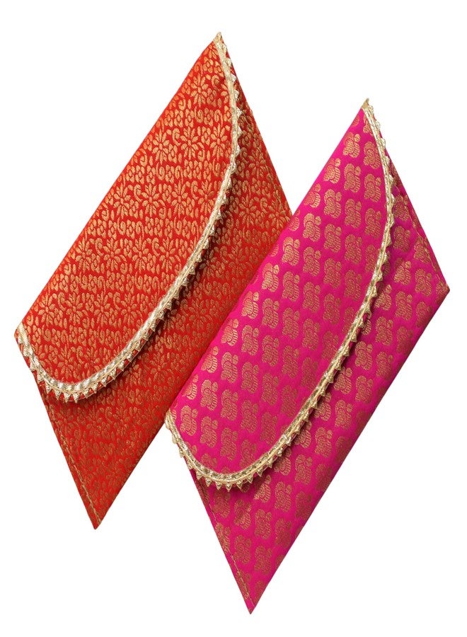 MILAN'S CREATION Designer Fancy Envelope Brocade Clutch Purse Bag Women's Handbag Party Return Gifts For Wedding Festival Goody bag, Decorative and Functional Designs (Set of 10 pcs) - Image 2